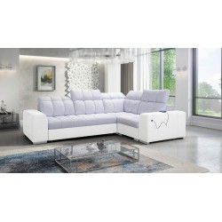 Narożnik Prisma II z funkcją spania w tkaninie Velvet | Pet friendly, Terra 80 + Ecoskóra | Twoje idealne miejsce do relaksu