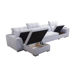 Narożnik Prisma XII z funkcją spania, portem usb oraz pojemnikiem na pościel tkanina Terra 06