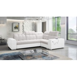 Narożnik Prisma II z funkcją spania w tkaninie Velvet | Pet friendly, Terra 06 + Ecoskóra | Twoje idealne miejsce do relaksu