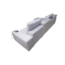 Narożnik Prisma XII z funkcją spania, portem usb oraz pojemnikiem na pościel tkanina Terra 48