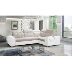Narożnik Prisma II z funkcją spania w tkaninie Velvet | Pet friendly, Terra 13 + Ecoskóra | Twoje idealne miejsce do relaksu