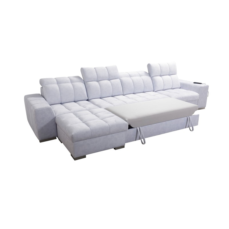 Narożnik Prisma XII z funkcją spania | Luksusowy Mebel z Portem USB | Velvet | Pet friendly, Terra 96 + Ecoskóra Narożnik Prisma XII z funkcją spania | Luksusowy Mebel z Portem USB | Velvet | Pet friendly, Terra 96 + Ecoskóra