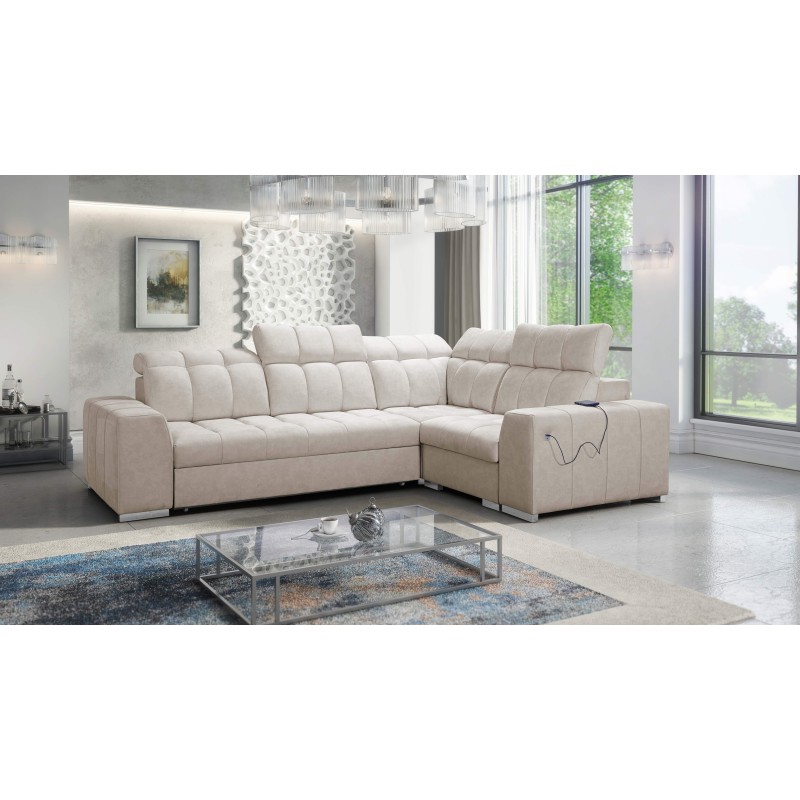 Prisma II Corner Sofa with Sleeping Function in Velvet Fabric | Pet Friendly, Terra 13 | Your Perfect Place to Relax Prisma II Corner Sofa with Sleeping Function in Velvet Fabric | Pet Friendly, Terra 13 | Your Perfect Place to Relax