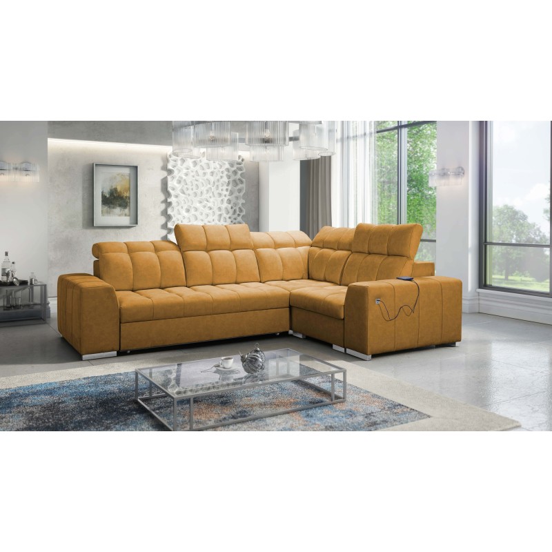 Prisma II Corner Sofa with Sleeping Function in Velvet Fabric | Pet Friendly, Terra 48 | Your Perfect Place to Relax Prisma II Corner Sofa with Sleeping Function in Velvet Fabric | Pet Friendly, Terra 48 | Your Perfect Place to Relax