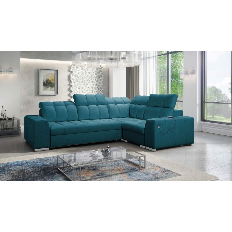 Prisma II corner sofa with sleeping function in Velvet fabric | Pet friendly, Terra 75 | Your perfect place to relax Prisma II corner sofa with sleeping function in Velvet fabric | Pet friendly, Terra 75 | Your perfect place to relax
