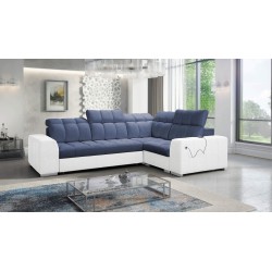 Narożnik Prisma II z funkcją spania w tkaninie Velvet | Pet friendly, Terra 76 + Ecoskóra | Twoje idealne miejsce do relaksu