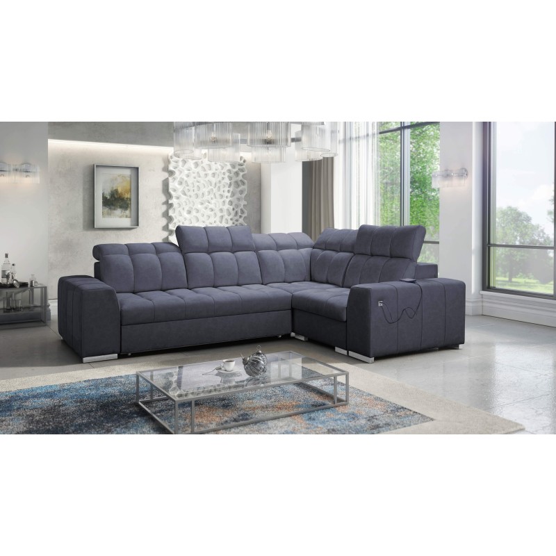 Prisma II corner sofa with a sleeping function in Velvet fabric | Pet friendly, Terra 96 | Your ideal place to relax Prisma II corner sofa with a sleeping function in Velvet fabric | Pet friendly, Terra 96 | Your ideal place to relax