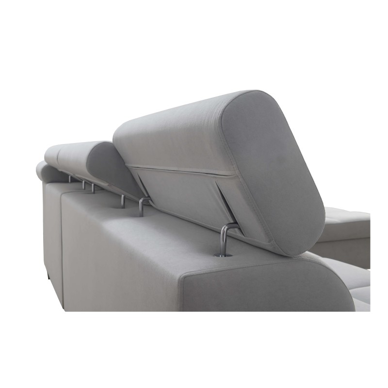 Narożnik Orbix VII z funkcją spania, regulowane zagłówki,port usb oraz pojemnik na pościel tkanina Sawana 96