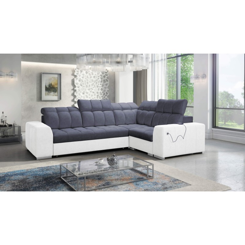 Prisma II Corner Sofa with Sleeping Function in Velvet Fabric | Pet Friendly, Terra 96 + Eco-leather | Your Perfect Place to Rel Prisma II Corner Sofa with Sleeping Function in Velvet Fabric | Pet Friendly, Terra 96 + Eco-leather | Your Perfect Place to Rel