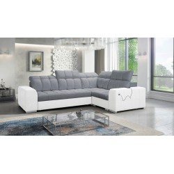 Narożnik Prisma II z funkcją spania w tkaninie Velvet | Pet friendly, Terra 92 + Ecoskóra | Twoje idealne miejsce do relaksu