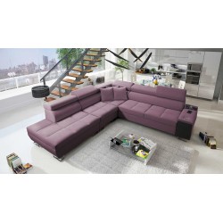 Narożnik Orbix IX z funkcją spania, regulowane zagłówki, port USB - Velvet, Ultario Velvet 2961