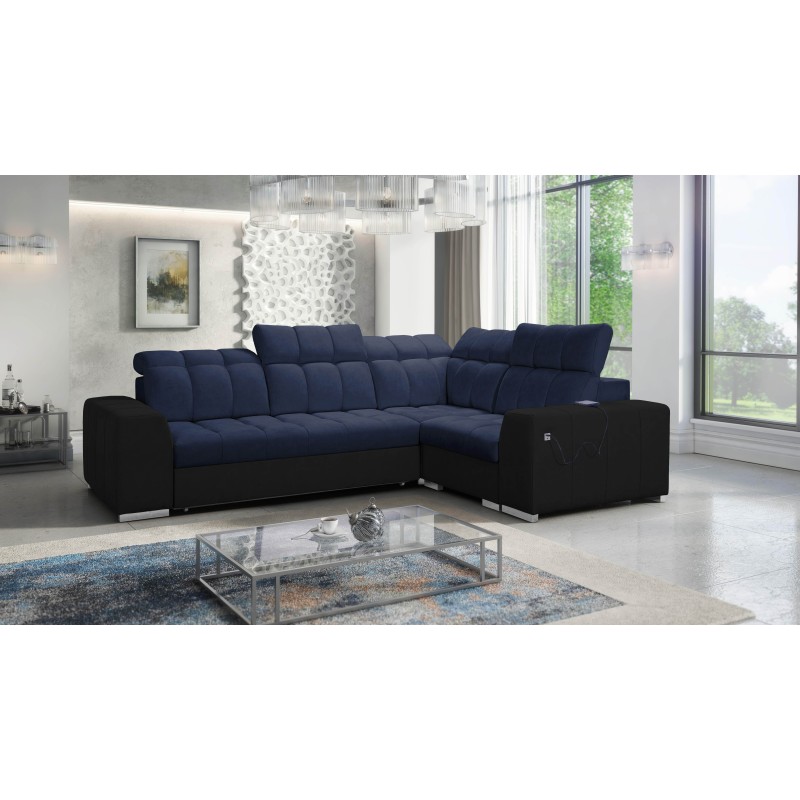 Prisma II Corner Sofa with Sleeping Function in Velvet Fabric | Pet Friendly, Terra 79 + Black Eco-leather | Your Ideal Place to Prisma II Corner Sofa with Sleeping Function in Velvet Fabric | Pet Friendly, Terra 79 + Black Eco-leather | Your Ideal Place to