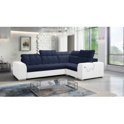 Narożnik Prisma II z funkcją spania w tkaninie Velvet | Pet friendly, Terra 79 + Ecoskóra | Twoje idealne miejsce do relaksu