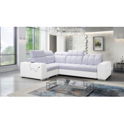 Narożnik Prisma II z funkcją spania w tkaninie Velvet | Pet friendly, Terra 80 + Ecoskóra | Twoje idealne miejsce do relaksu