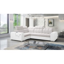 Narożnik Prisma II z funkcją spania w tkaninie Velvet | Pet friendly, Terra 06 + Ecoskóra | Twoje idealne miejsce do relaksu