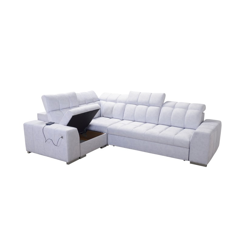 Prisma II corner sofa with a sleeping function in Velvet fabric | Pet friendly, Terra 06 | Your ideal place to relax Prisma II corner sofa with a sleeping function in Velvet fabric | Pet friendly, Terra 06 | Your ideal place to relax