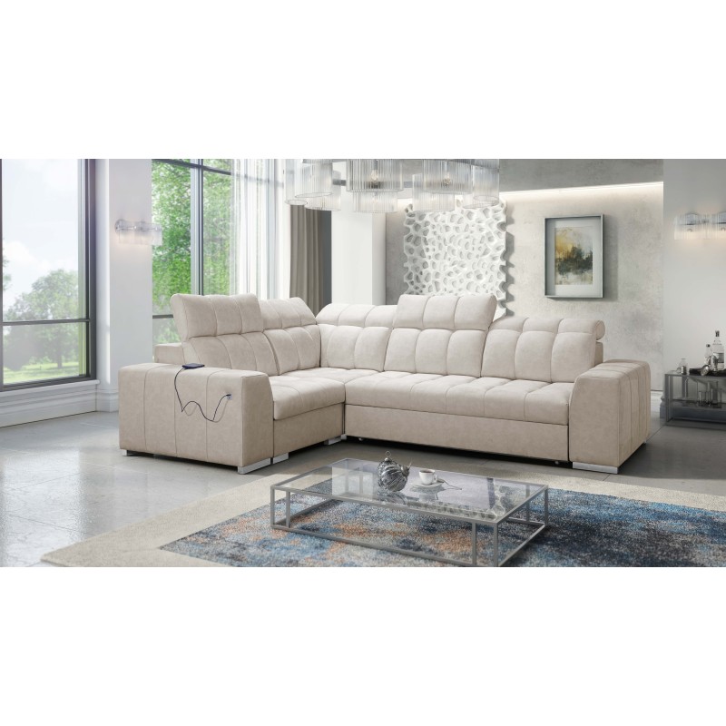 Prisma II Corner Sofa with Sleeping Function in Velvet Fabric | Pet Friendly, Terra 13 | Your Perfect Place to Relax Prisma II Corner Sofa with Sleeping Function in Velvet Fabric | Pet Friendly, Terra 13 | Your Perfect Place to Relax