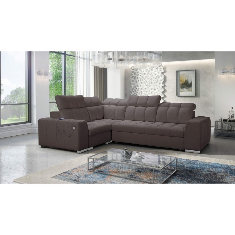 Prisma II Corner Sofa with Sleeping Function in Velvet Fabric | Pet Friendly, Terra 26 | Your Perfect Place to Relax Prisma II Corner Sofa with Sleeping Function in Velvet Fabric | Pet Friendly, Terra 26 | Your Perfect Place to Relax