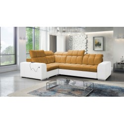 Narożnik Prisma II z funkcją spania w tkaninie Velvet | Pet friendly, Terra 48 + Ecoskóra | Twoje idealne miejsce do relaksu
