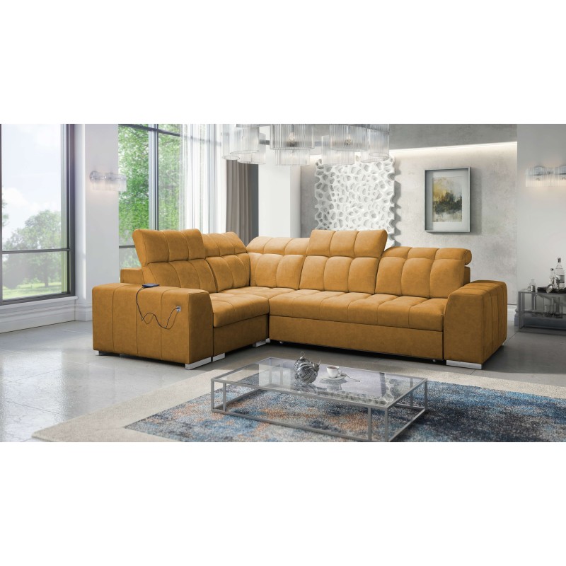 Prisma II Corner Sofa with Sleeping Function in Velvet Fabric | Pet Friendly, Terra 48 | Your Perfect Place to Relax Prisma II Corner Sofa with Sleeping Function in Velvet Fabric | Pet Friendly, Terra 48 | Your Perfect Place to Relax