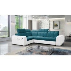 Narożnik Prisma II z funkcją spania w tkaninie Velvet | Pet friendly, Terra 75 + Ecoskóra | Twoje idealne miejsce do relaksu
