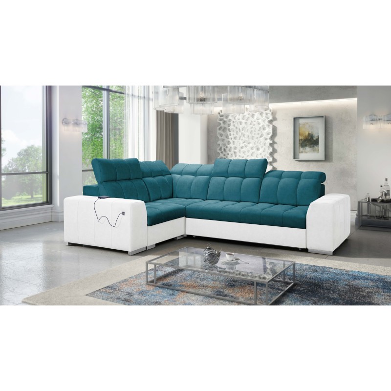 Prisma II Corner Sofa with Sleeping Function in Velvet Fabric | Pet friendly, Terra 75 + Eco-leather | Your Perfect Place to Rel Prisma II Corner Sofa with Sleeping Function in Velvet Fabric | Pet friendly, Terra 75 + Eco-leather | Your Perfect Place to Rel