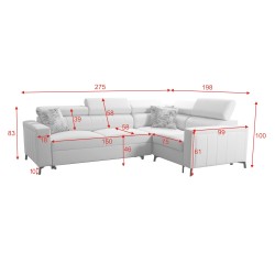Narożnik Arco II z funkcją spania - Velvet, Mono 234 + Ecoskóra - Doskonałe połączenie stylu i komfortu Narożnik Arco II z funkcją spania - Velvet, Mono 234 + Ecoskóra - Doskonałe połączenie stylu i komfortu