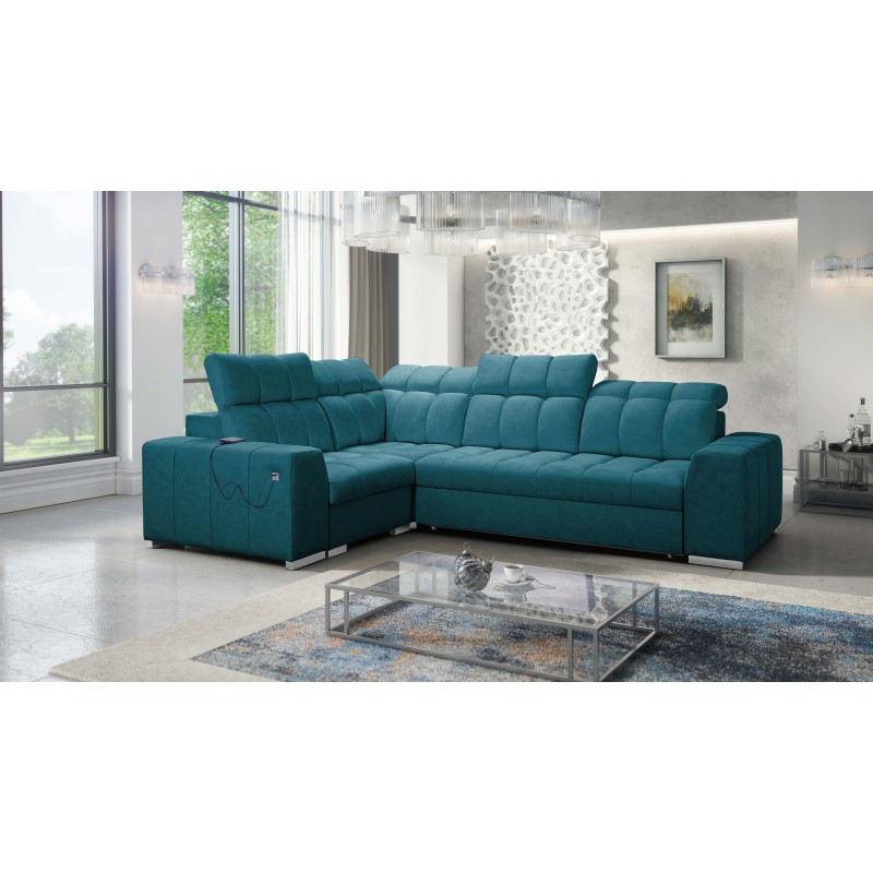 Prisma II corner sofa with sleeping function in Velvet fabric | Pet friendly, Terra 75 | Your perfect place to relax Prisma II corner sofa with sleeping function in Velvet fabric | Pet friendly, Terra 75 | Your perfect place to relax