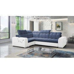 Narożnik Prisma II z funkcją spania w tkaninie Velvet | Pet friendly, Terra 76 + Ecoskóra | Twoje idealne miejsce do relaksu