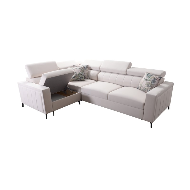 Narożnik Arco II z funkcją spania, regulowane zagłówki tkanina Mono 234