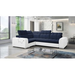 Narożnik Prisma II z funkcją spania w tkaninie Velvet | Pet friendly, Terra 79 + Ecoskóra | Twoje idealne miejsce do relaksu
