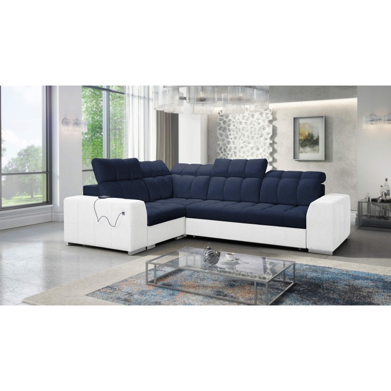 Prisma II Corner Sofa with Sleeping Function in Velvet Fabric | Pet Friendly, Terra 79 + Eco-Leather | Your Perfect Place to Rel Prisma II Corner Sofa with Sleeping Function in Velvet Fabric | Pet Friendly, Terra 79 + Eco-Leather | Your Perfect Place to Rel