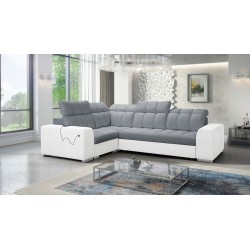 Narożnik Prisma II z funkcją spania w tkaninie Velvet | Pet friendly, Terra 92 + Ecoskóra | Twoje idealne miejsce do relaksu