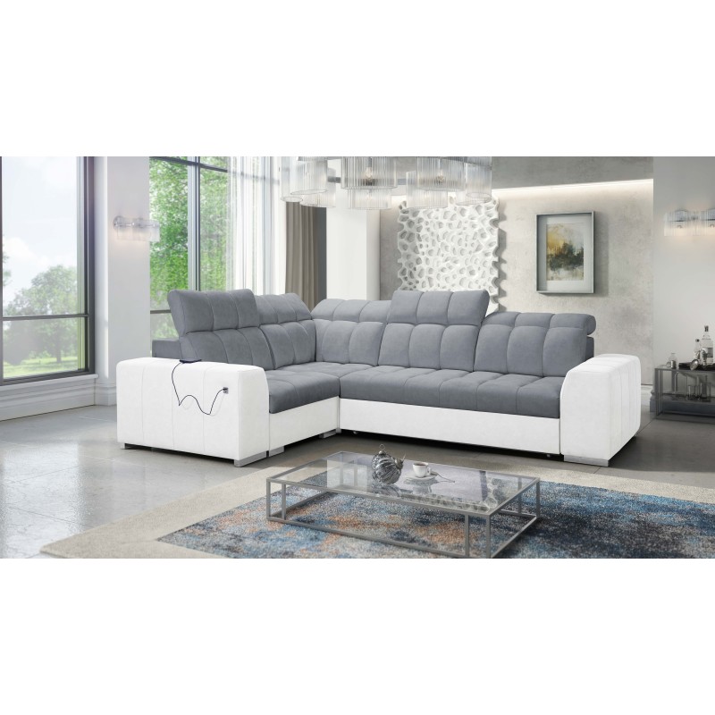 Prisma II Corner Sofa with Sleeping Function in Velvet Fabric | Pet Friendly, Terra 92 + Eco-leather | Your Perfect Place to Rel Prisma II Corner Sofa with Sleeping Function in Velvet Fabric | Pet Friendly, Terra 92 + Eco-leather | Your Perfect Place to Rel