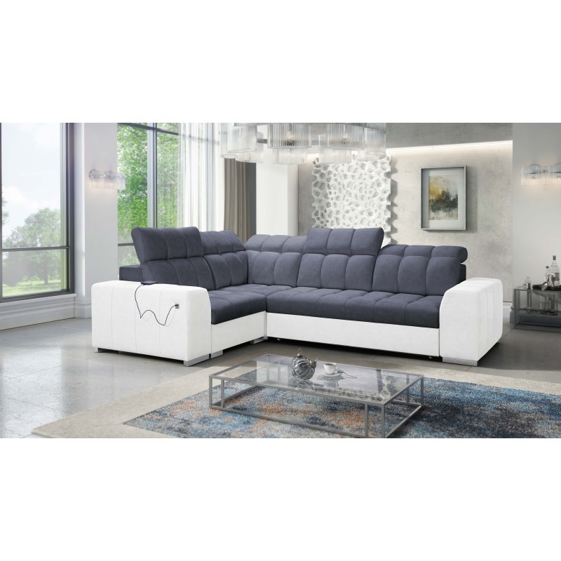 Prisma II Corner Sofa with Sleeping Function in Velvet Fabric | Pet Friendly, Terra 96 + Eco-leather | Your Perfect Place to Rel Prisma II Corner Sofa with Sleeping Function in Velvet Fabric | Pet Friendly, Terra 96 + Eco-leather | Your Perfect Place to Rel
