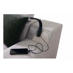 Narożnik Avanti I mini z funkcją spania oraz lampką z portem usb tkanina Sawana 96 + Ecoskóra