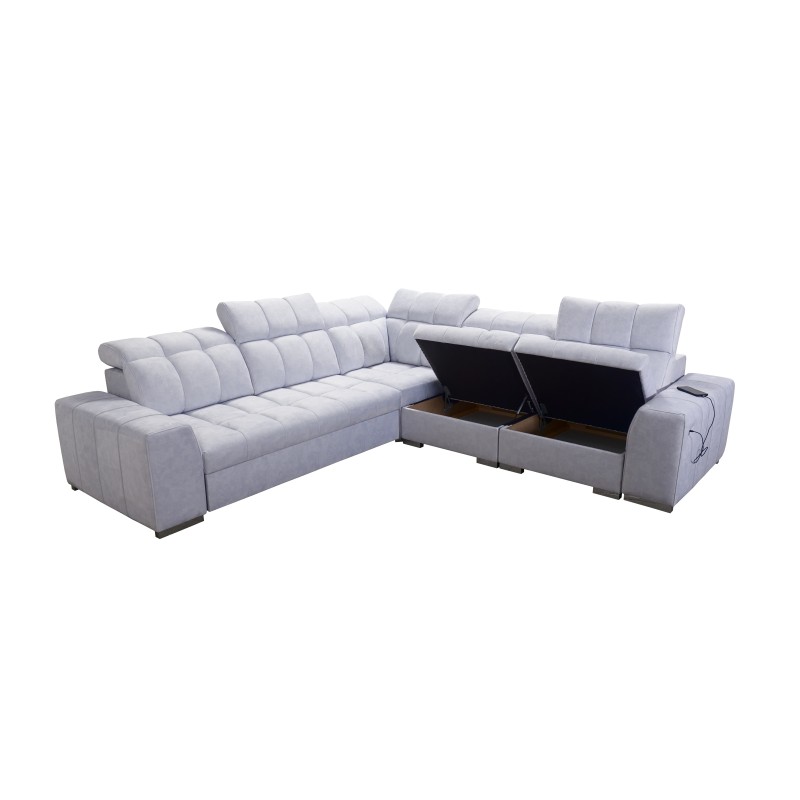 Prisma III corner sofa with sleeping function and USB port – comfort and style in one piece of furniture Prisma III corner sofa with sleeping function and USB port – comfort and style in one piece of furniture
