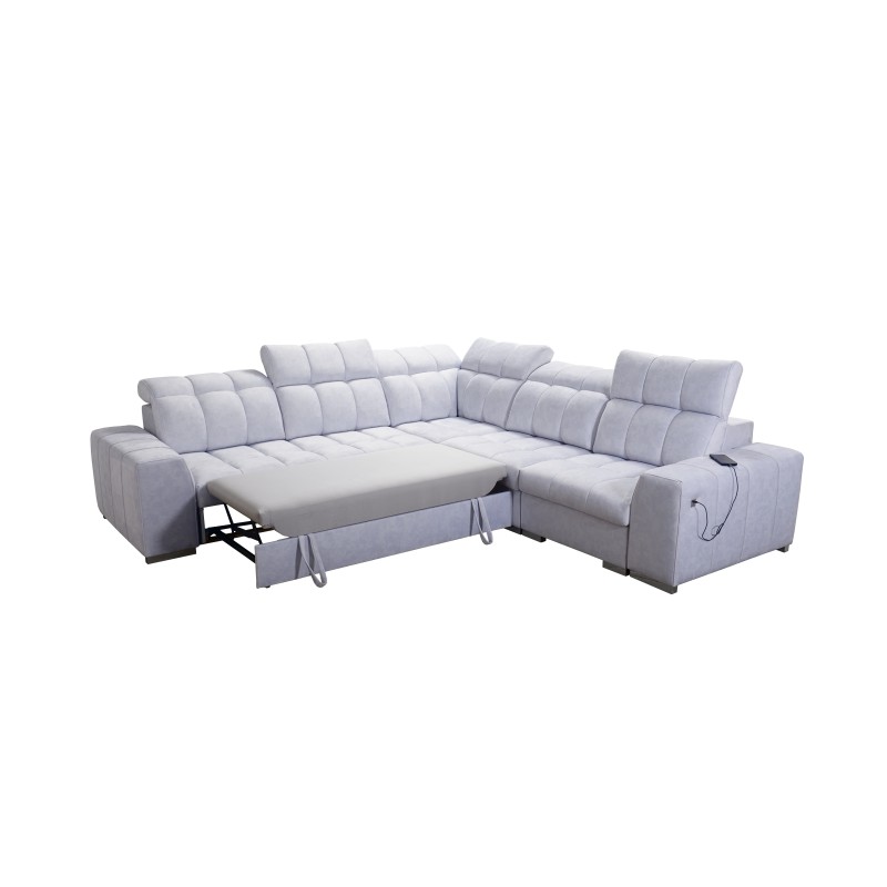 Prisma III corner sofa with sleeping function and USB port – comfort and style in one piece of furniture Prisma III corner sofa with sleeping function and USB port – comfort and style in one piece of furniture