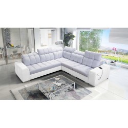 Esquinero Prisma III con función de cama y puerto USB: comodidad y estilo en un solo mueble.