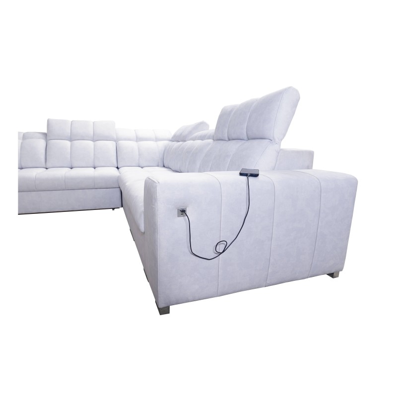 Prisma III corner sofa with sleeping function and USB port – comfort and style in one piece of furniture Prisma III corner sofa with sleeping function and USB port – comfort and style in one piece of furniture