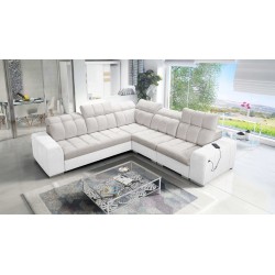 Prisma III corner sofa with sleeping function and USB port – comfort and style in one piece of furniture Prisma III corner sofa with sleeping function and USB port – comfort and style in one piece of furniture
