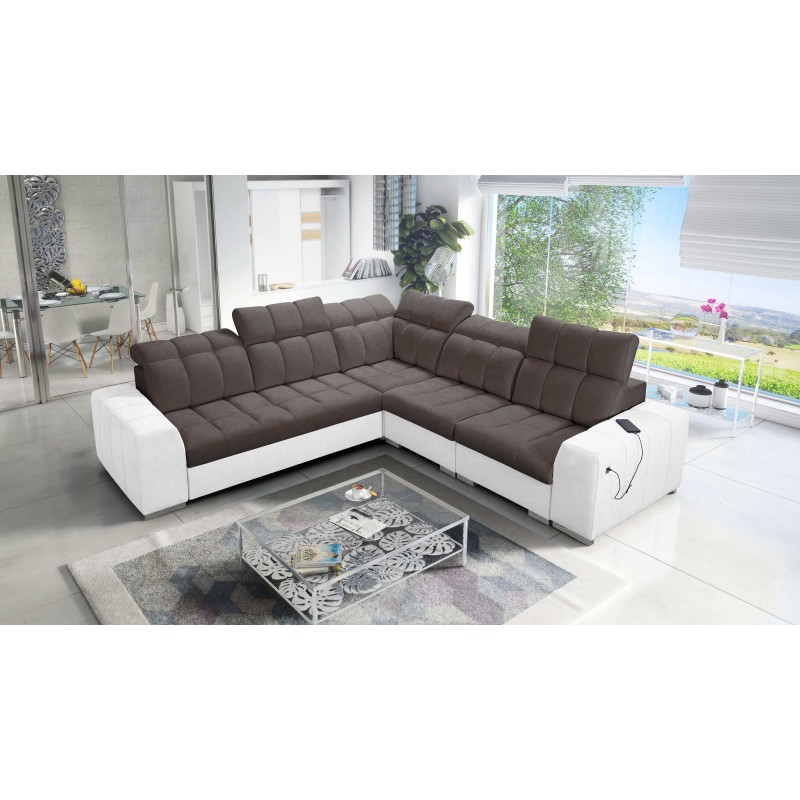 Prisma III corner sofa with sleeping function and USB port – comfort and style in one piece of furniture Prisma III corner sofa with sleeping function and USB port – comfort and style in one piece of furniture