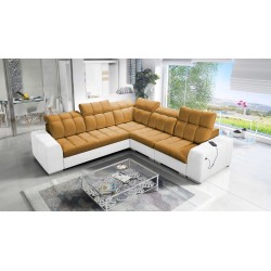 Prisma III corner sofa with sleeping function and USB port – comfort and style in one piece of furniture Prisma III corner sofa with sleeping function and USB port – comfort and style in one piece of furniture