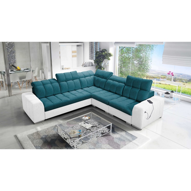 Prisma III corner sofa with sleeping function and USB port – comfort and style in one piece of furniture Prisma III corner sofa with sleeping function and USB port – comfort and style in one piece of furniture
