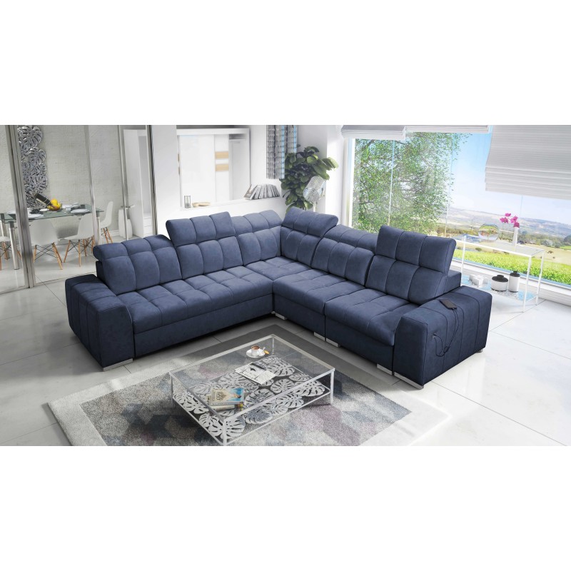 Prisma III corner sofa with sleeping function and USB port – comfort and style in one piece of furniture Prisma III corner sofa with sleeping function and USB port – comfort and style in one piece of furniture