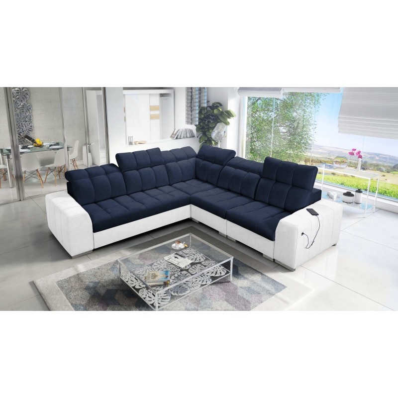 Prisma III corner sofa with sleeping function and USB port – comfort and style in one piece of furniture Prisma III corner sofa with sleeping function and USB port – comfort and style in one piece of furniture