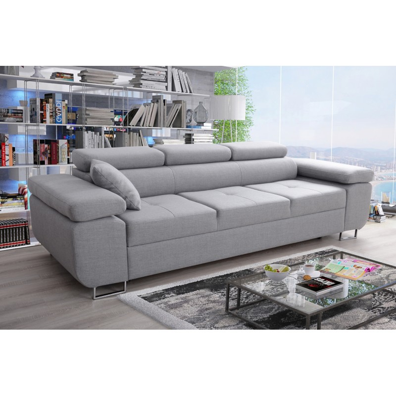 Sofa trzyosobowa Annabelle II z funkcją spania - nogi chromowane