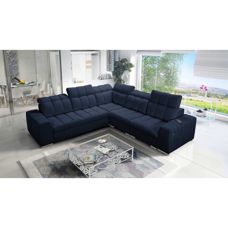 Prisma III corner sofa with sleeping function and USB port – comfort and style in one piece of furniture Prisma III corner sofa with sleeping function and USB port – comfort and style in one piece of furniture