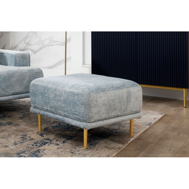 Tapicerowana pufa Nicole na metalowych nogach
