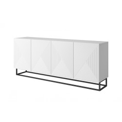 Komoda Asha 200 cm z metalowym stelażem - biały mat